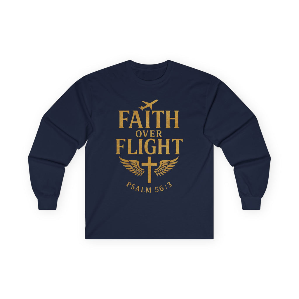 Faith Over Flight Long Sleeve Christian Tee