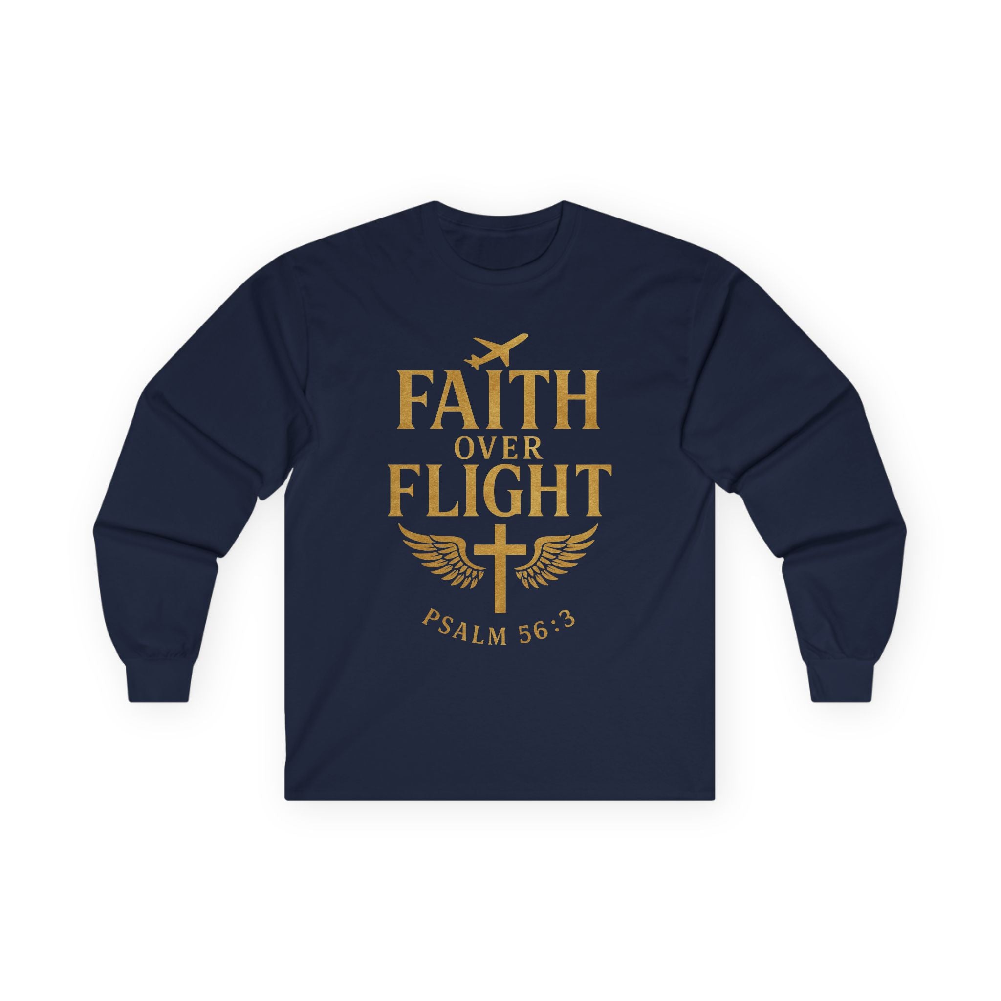 Faith Over Flight Long Sleeve Christian Tee
