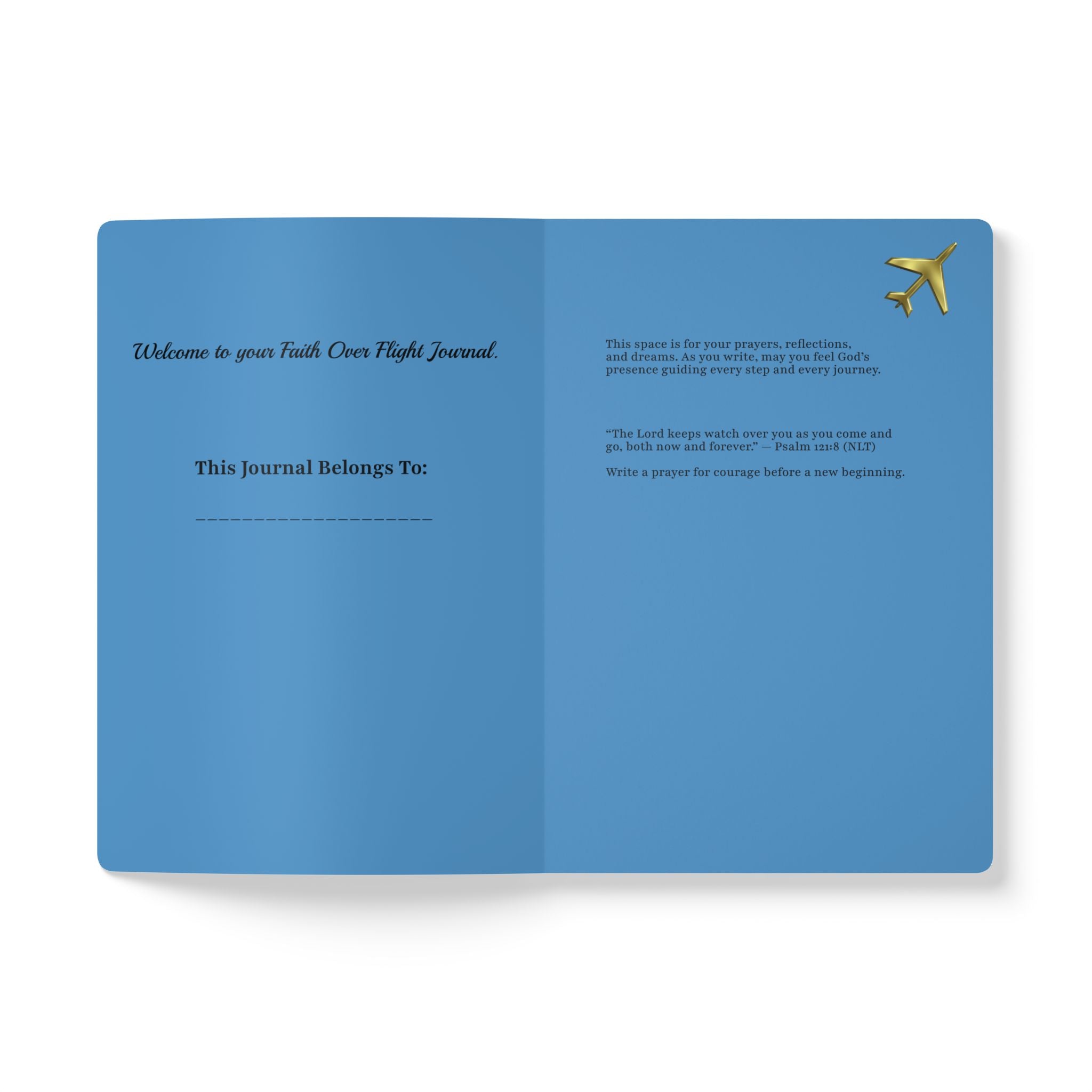 Faith Over Flight Softcover Journal - Inspirational Travel Journal, Lettering, Gift for Pilots, Flight Attendants, Dreamers, Adventure Seekers