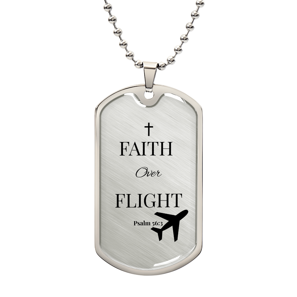 Faith Over Flight™ Dog Tag Necklace - Chrisitian Gift For Men & Women