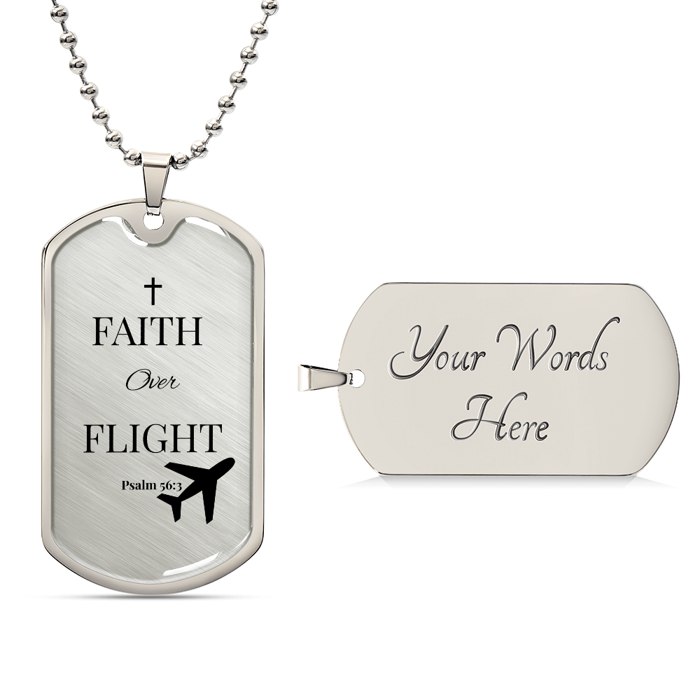 Faith Over Flight™ Dog Tag Necklace - Chrisitian Gift For Men & Women