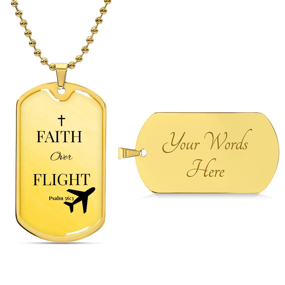 Faith Over Flight™ Dog Tag Necklace - Chrisitian Gift For Men & Women